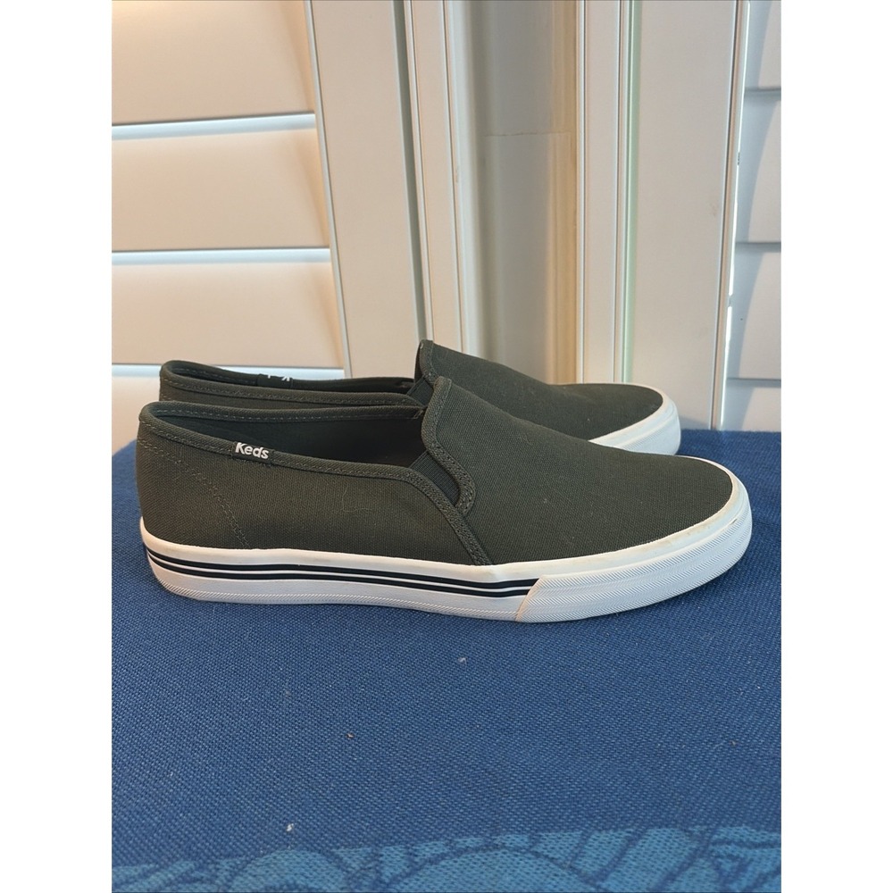 Keds Women's Slip On Shoes Olive Green Canvas Casual Sneakers Size 8